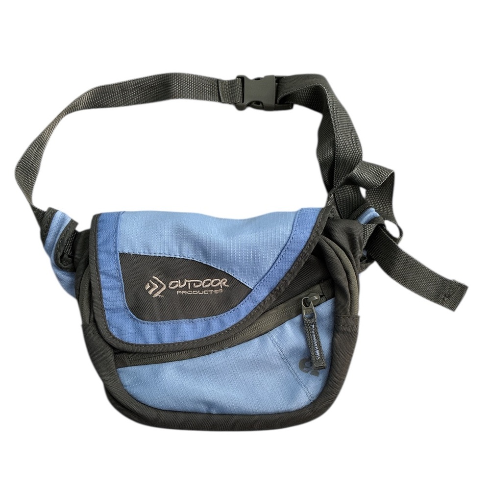 Outdoor Products Waist Belt Bag Adjustable Straps Fanny Pack Gorpcore Blue Gray